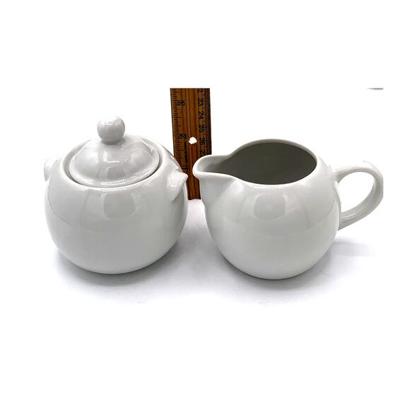 Vintage White Cordon Bleu BAI Porcelain Sugar Bowl and Creamer Set Brazil - Picture 4 of 6